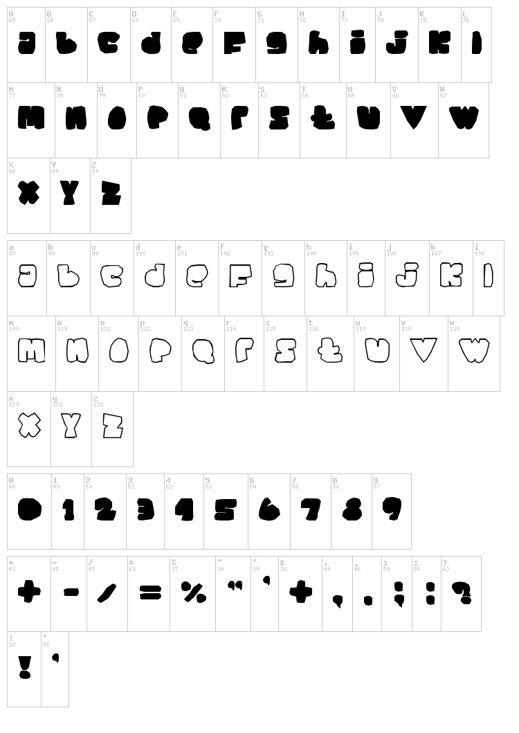 SAY Something!!! font map